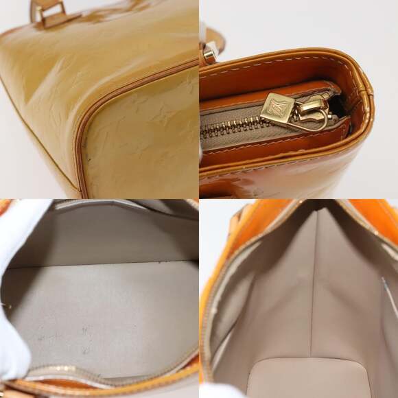 LOUIS VUITTON Monogram Vernis Houston Hand Bag Beige M91004 - Picture 11 of 12